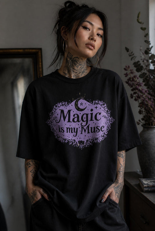 Magic is my Muse Hand-Printed Tshirt by Catherine Gomersall Studio